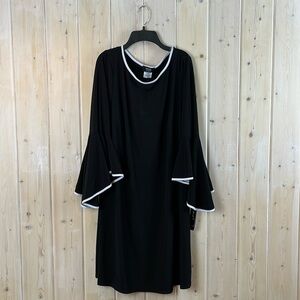 MSK Black Dress with Bell Sleeves NWT 1X